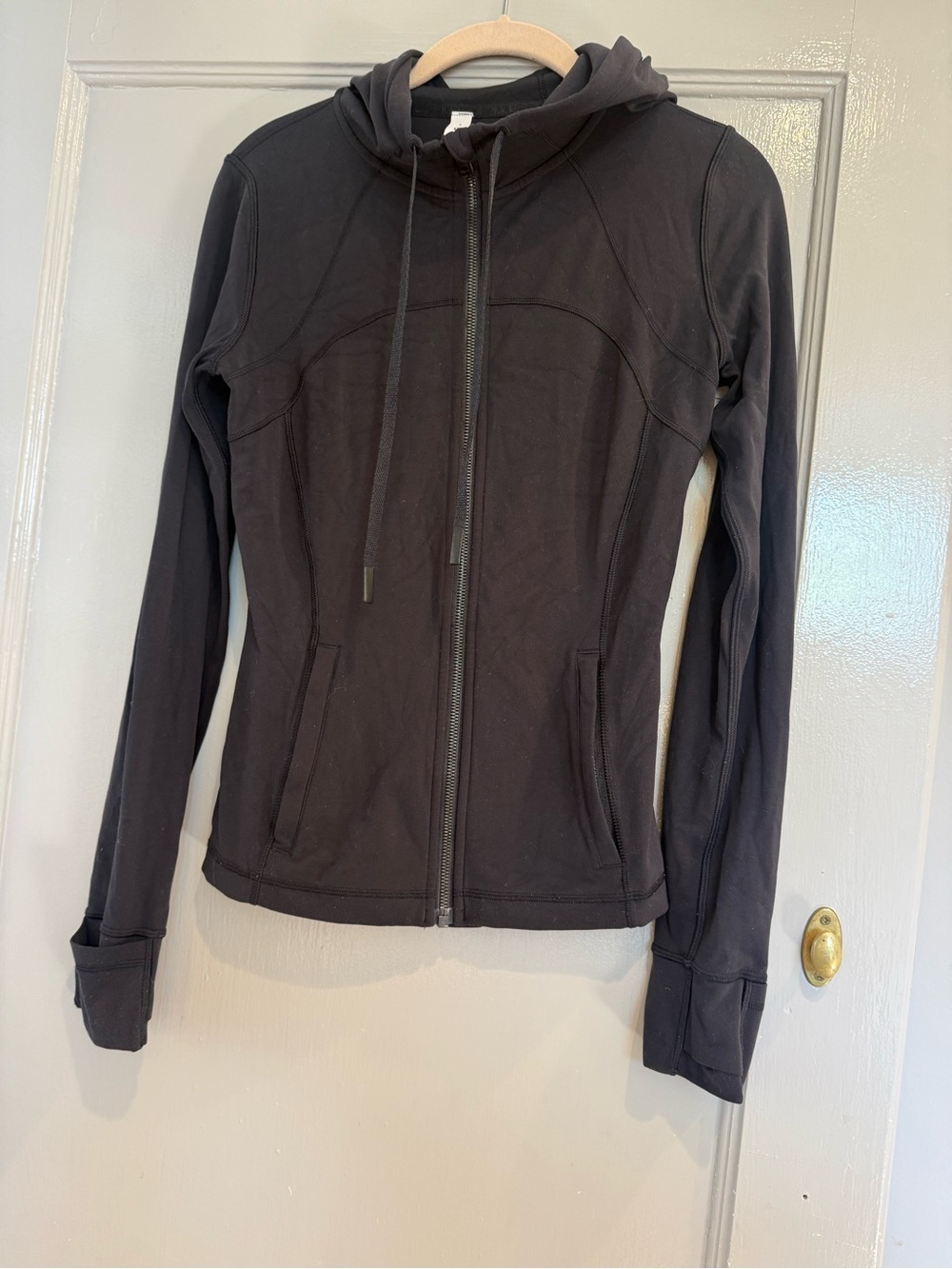 LULULEMON Hooded Define Jacket Nulu Black Size 6 EUC